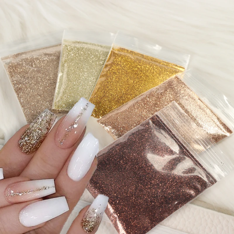 

Блестящая пудра для ногтей золотистого и серебристого цвета, 10 мешков/набор, блестящая металлическая пудра, дизайнерские украшения, аксесс...