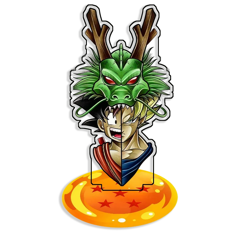 Фото Настольная акриловая фигурка 15 см: Сон Гоку, Бульма, Пуар, Чи-Чи из Dragon Ball. Сделано своими руками. Аниме-декор для рабочего стола. Подарок для фанатов. №3