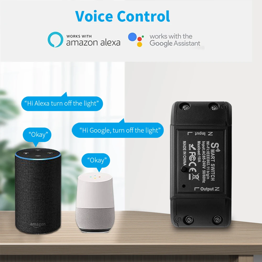 Умный выключатель Tuya с Wi-Fi устройство для автоматизации дома 10 А реле