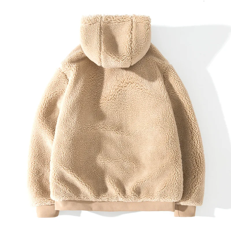 Imitation Lamb Wool Winter Jacket Men Korean Fashion Thickened Loose Warm Jacket Couple Models Plush Jackets Harajuku Coats