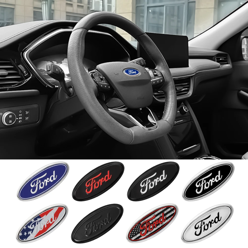 58 мм значок на руль автомобиля наклейки декоративные аксессуары для Ford Escape Focus