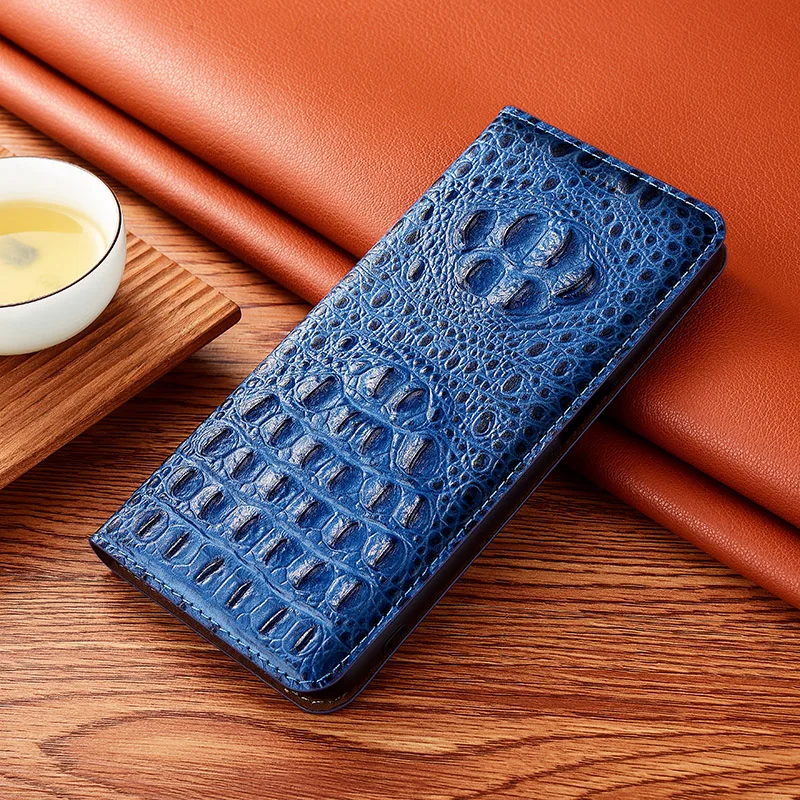 

Crocodile Genuine Leather Case for LG W10 W30 W11 W31 W41 Pro Plus Cowhide Magnetic Cover