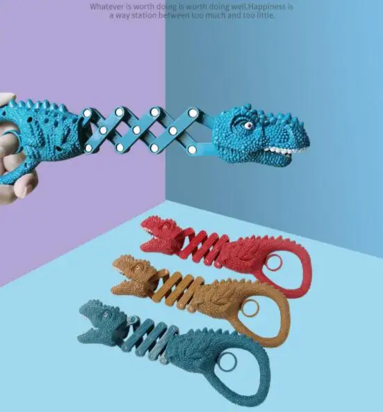 

Creative Dinosaur Telescope Spring Manipulator Clip Tyrannosaurus Rex Decompression Trick Magic Toys Children Gift Zappelling ZC
