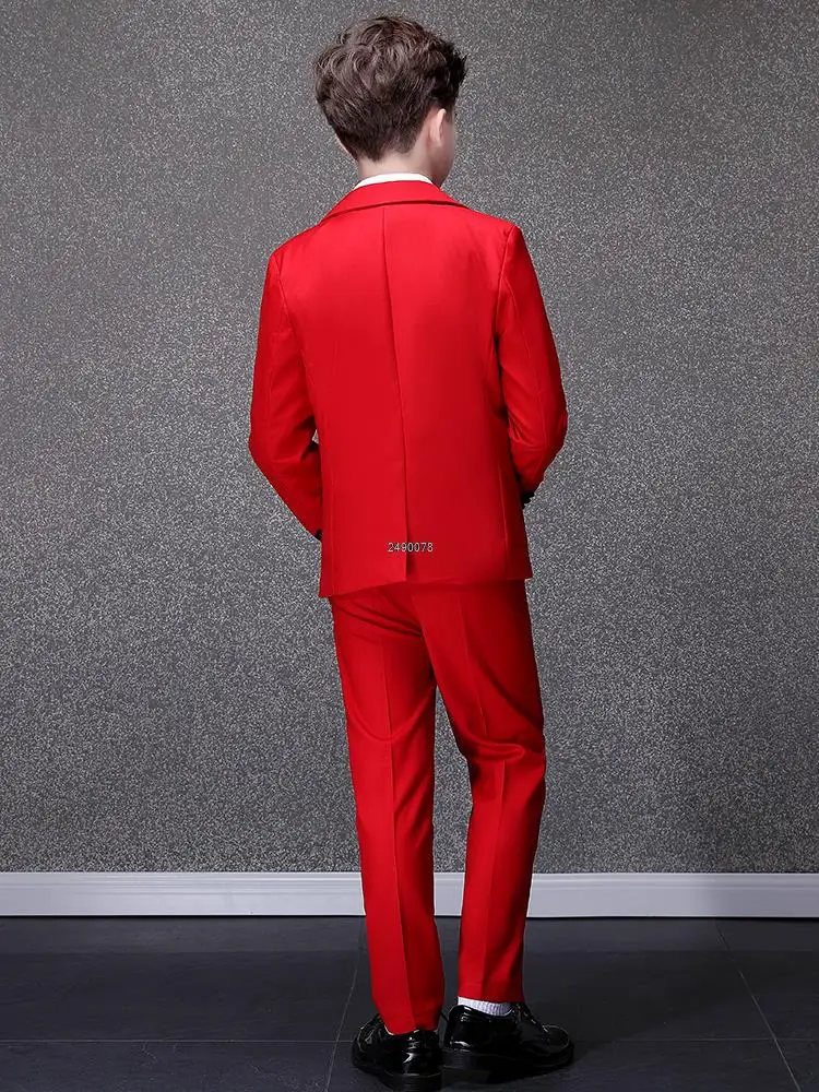 Цветочный костюм для мальчиков детский красный свадьбы подростковое платье