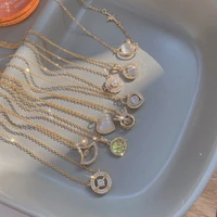 1pcs vintage titanium steel pendant necklace ladies jewelry premium pearl pendant clavicle chain wedding birthday gift jewelry