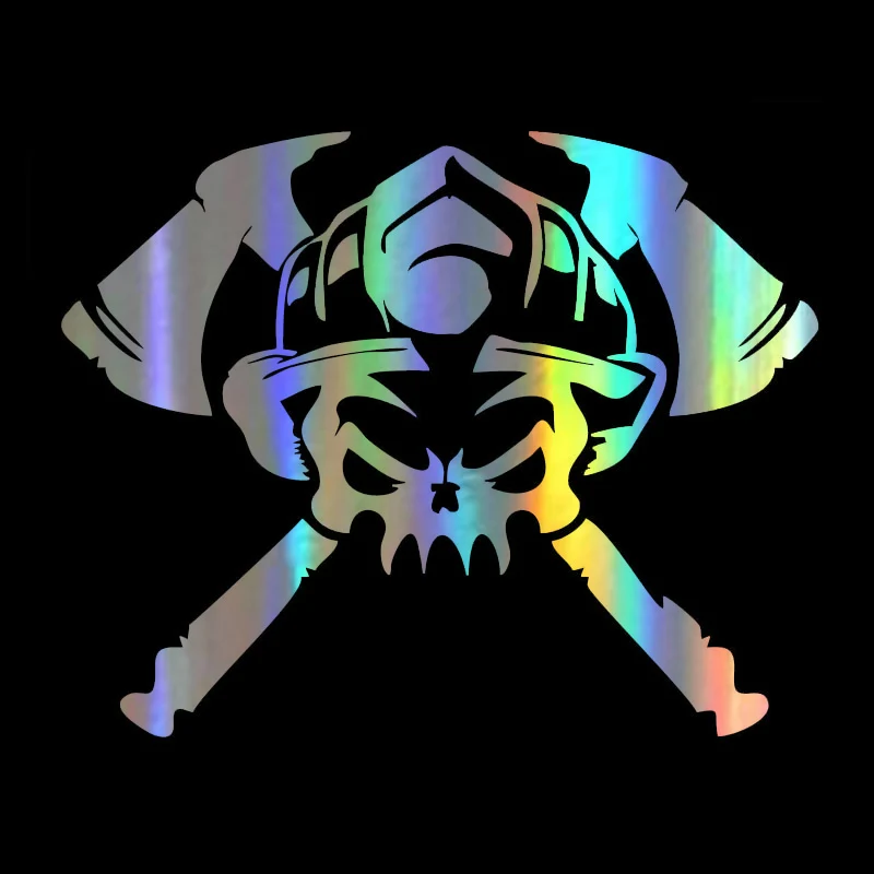 Наклейка на автомобиль, пожарный, Череп, 19 х15 см