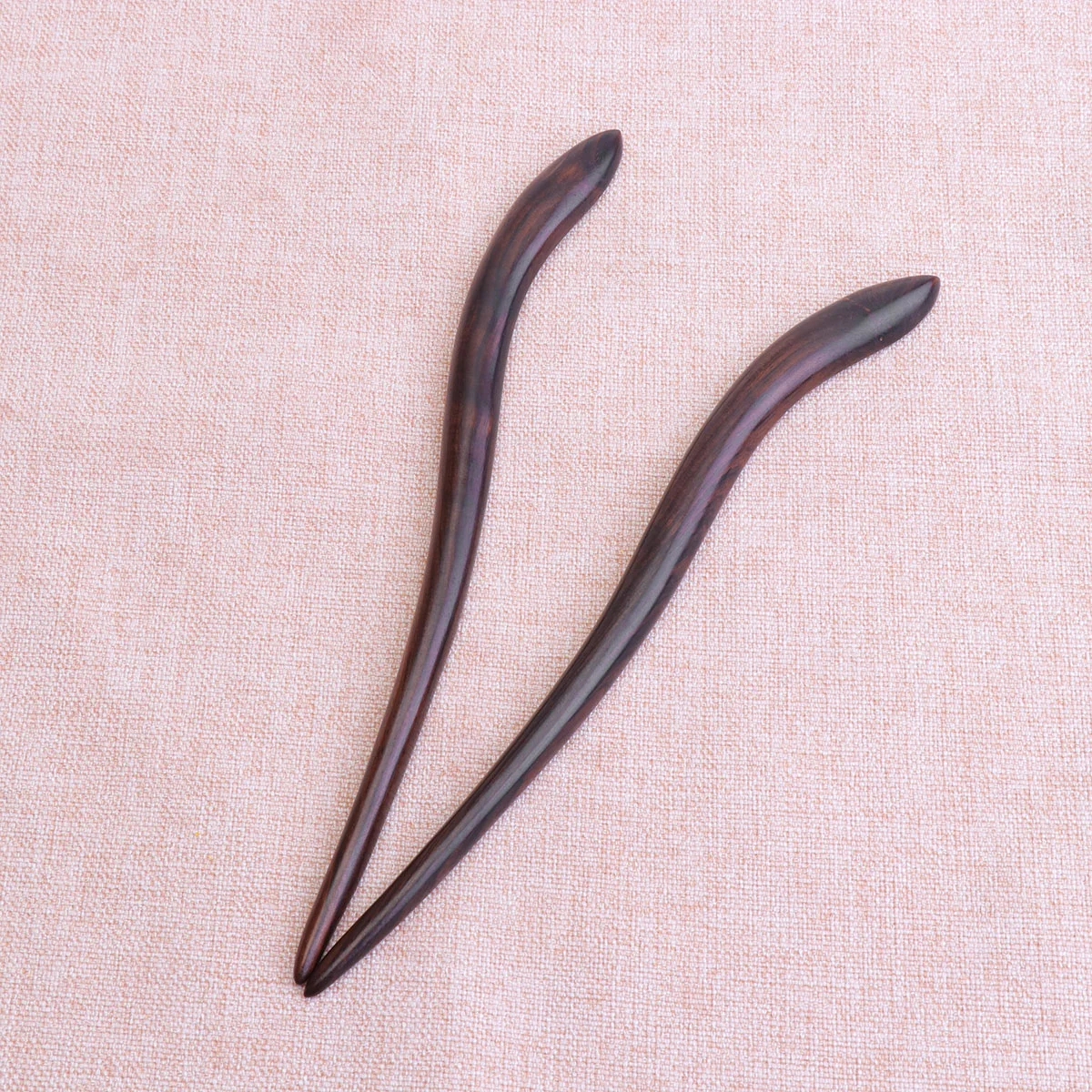 

2 PCS Japanese Decor Sandalwood Hair Clip Claw Japanese-style Wooden Miss