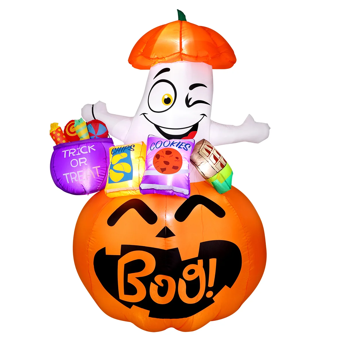

UNOMOR 6ft Stable Durable Trick or Treat Model and Pumpkin for Party Garden