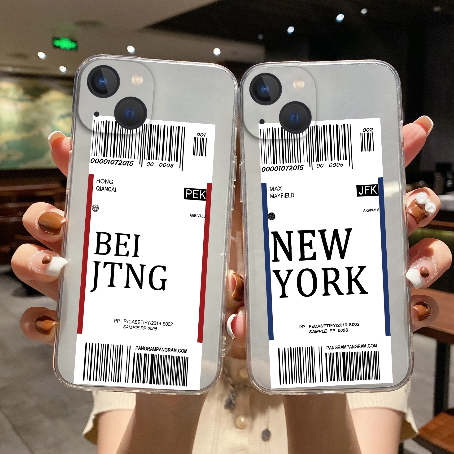 

Hot Air ticket travel New York Los Angeles Phone Case for iphone 7 8 SE3 11 12 13 14 Pro X XS MAX XR National Entry Permit Cover