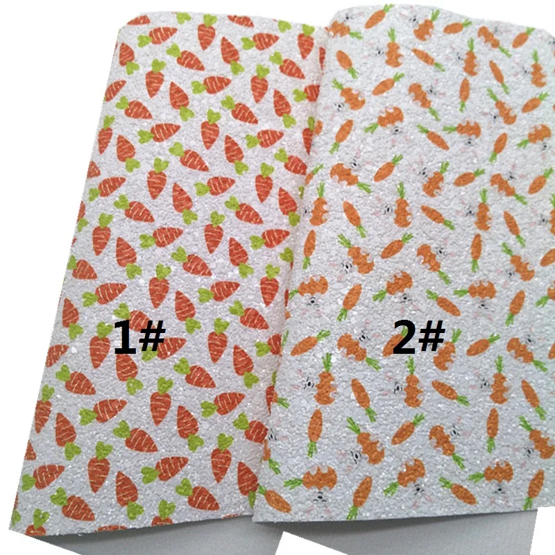 Пасхальная морковка принт крупный блеск винил ткань лист фетр подложка