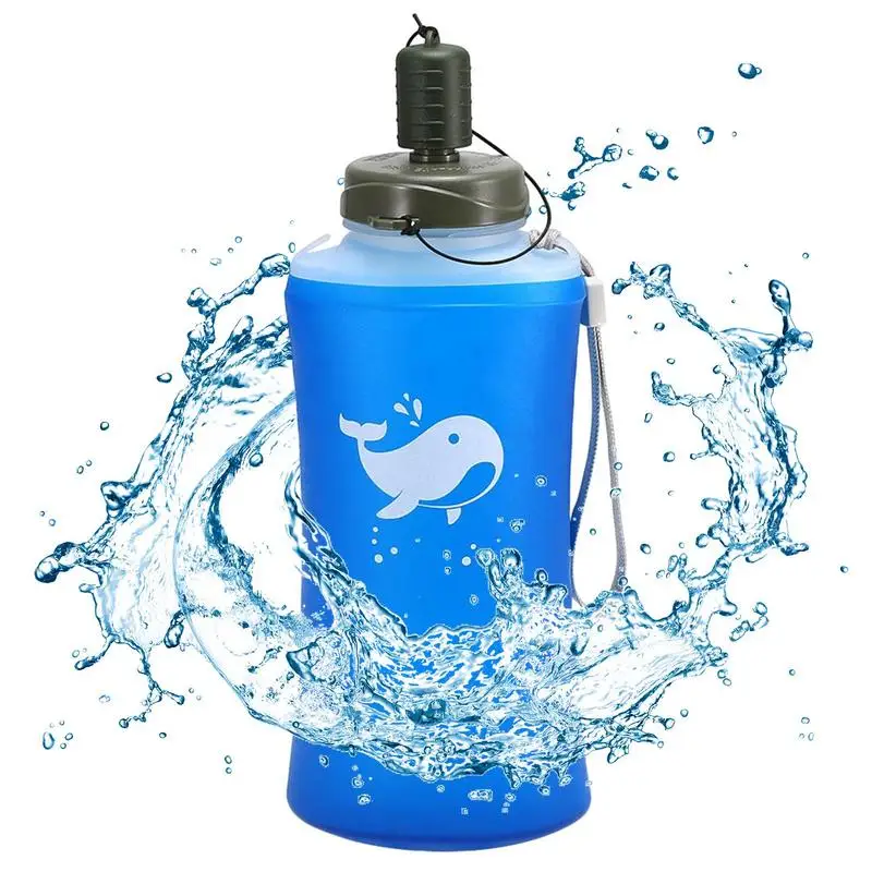 

Water Bottle TPU Folding Soft Water Bottle Outdoor Sports Water Bottle Foldable 750ML Wide Mouth Water Bag Running Hiking