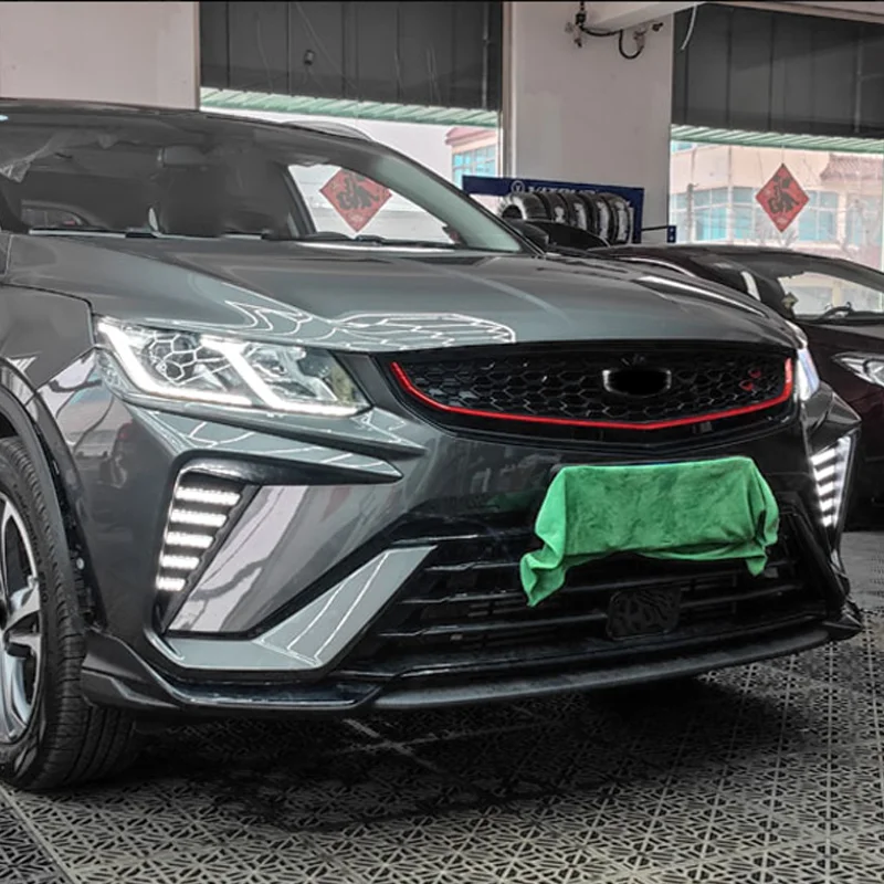 Фото DECHO для Geely Coolray 2021-2025 Proton X50 светодиодные противотуманные фары DRL передний бампер противотуманные фары дневные ходовые огни №5