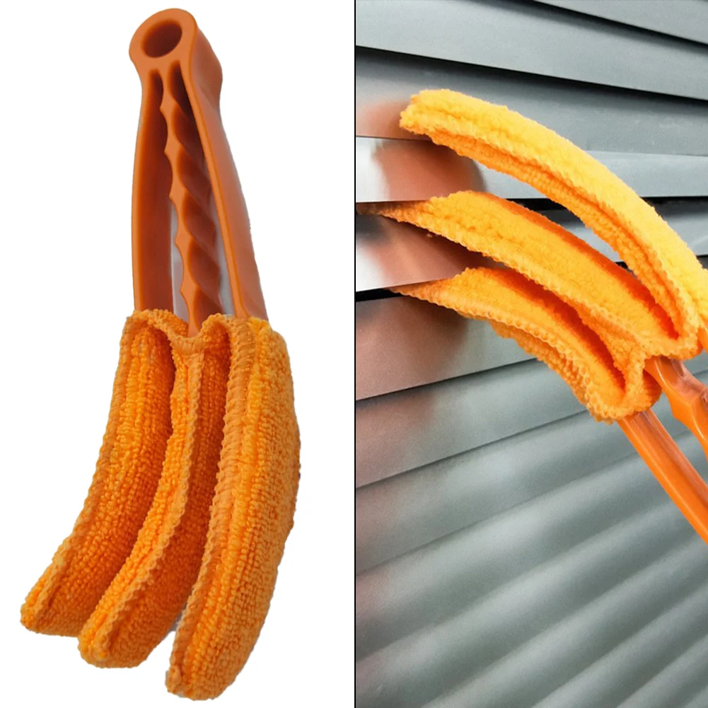 

Practical To Use Brand New Durability High Quality Brush Glass Cleaning 1pcs Orange Plastic+Microfiber Reliability