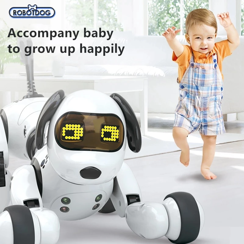 Robô brinquedo programável 2.4g, controle remoto sem fio, brinquedo inteligente com falas, para crianças e animais de estimação