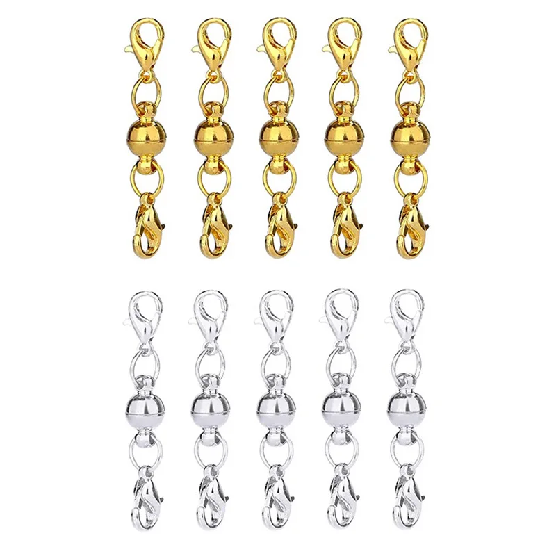 2pcs 6/8mm Silver Gold Round Magnetic Clasps Accessories Bead Clasp Converter Buckle Connector For DIY Jewelry Findings Makings