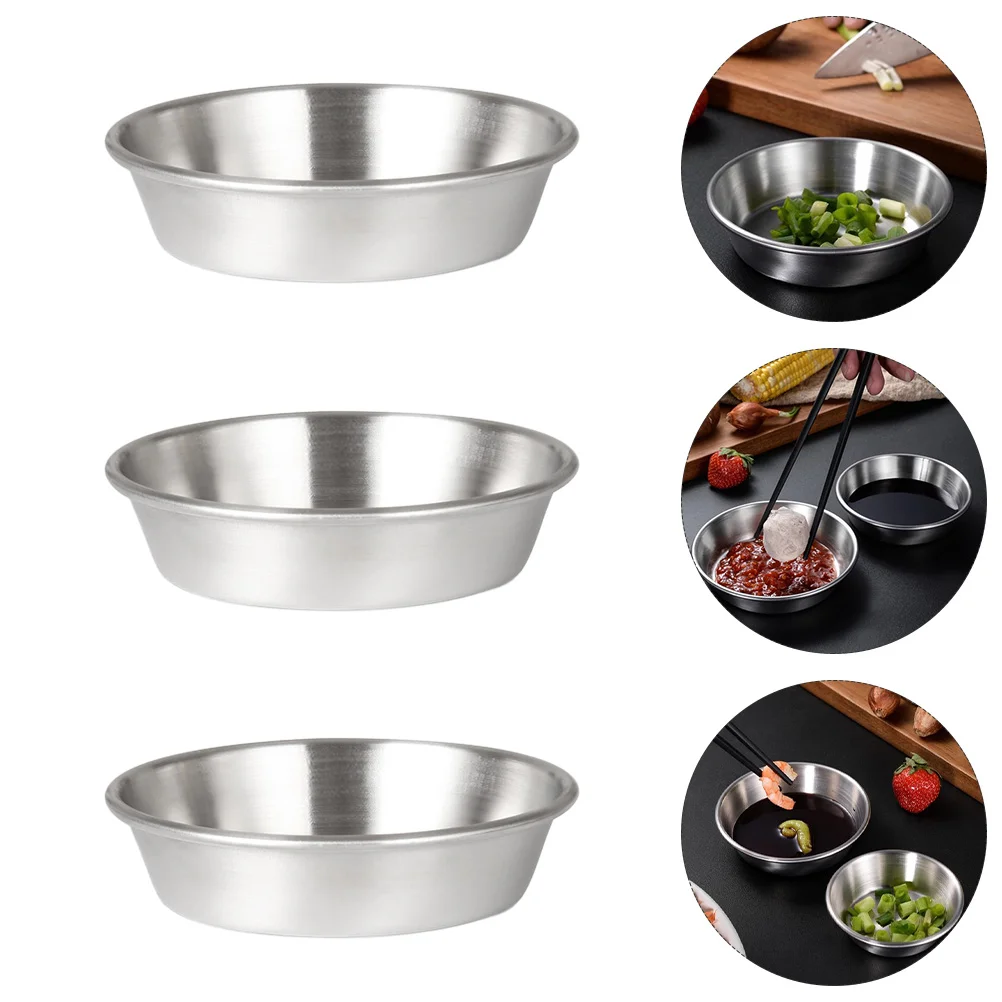 

Sauce Soy Dish Bowl Plate Appetizer Metal Bowls Dip Dishes Dipping Tasting Cup Vinegar Condiment Steel
