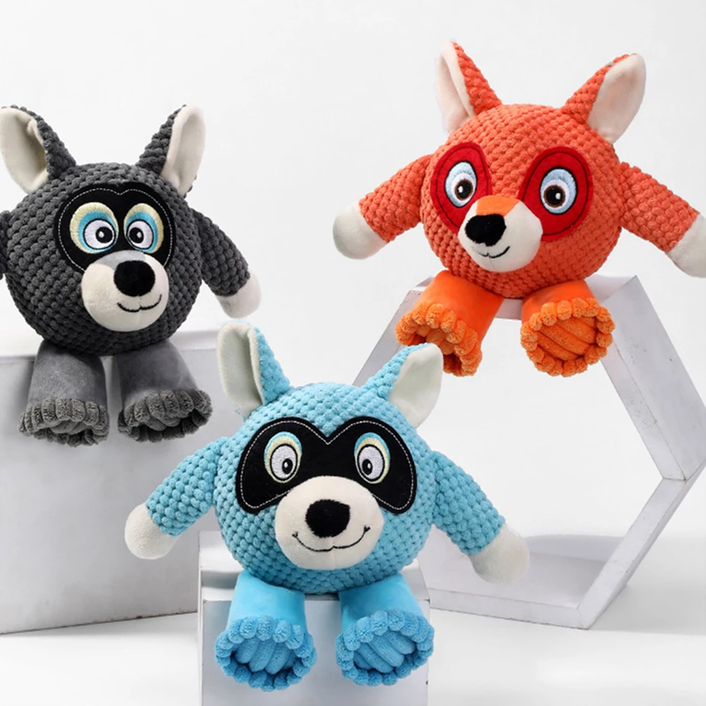 

Fun Pet Chew Squeaky Plush Toys Bite Resistant Cute Animal Shape Corduroy Squeaker Toy Small Large Dogs Puppy Molar Training Toy
