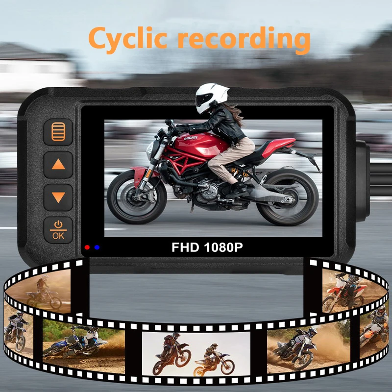 3-inch IPS screen Motorcycle DVR Dash Cam 720P+480P Full HD Front Rear View Waterproof Motorcycle Camera Logger Recorder Box