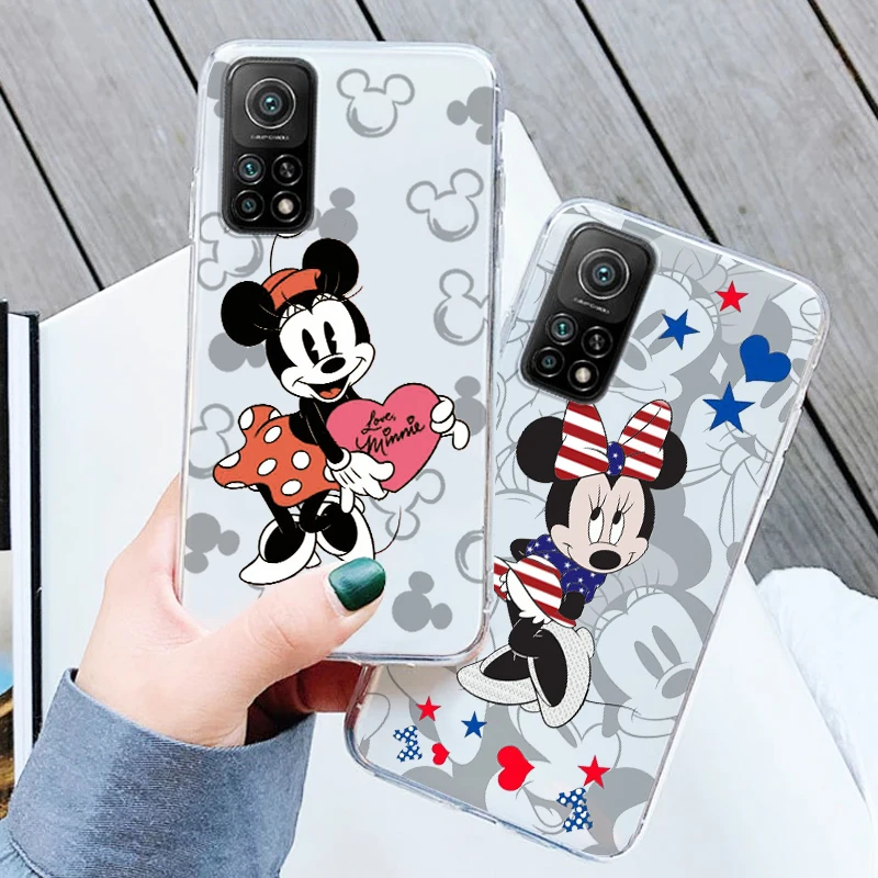 

Fashion Mickey Minnie Mouse For Xiaomi Redmi Note 12 11E 11S 11 11T 10 10S 9 9T 9S 8 8T Pro Plus 5G 7 Transparent Phone Case