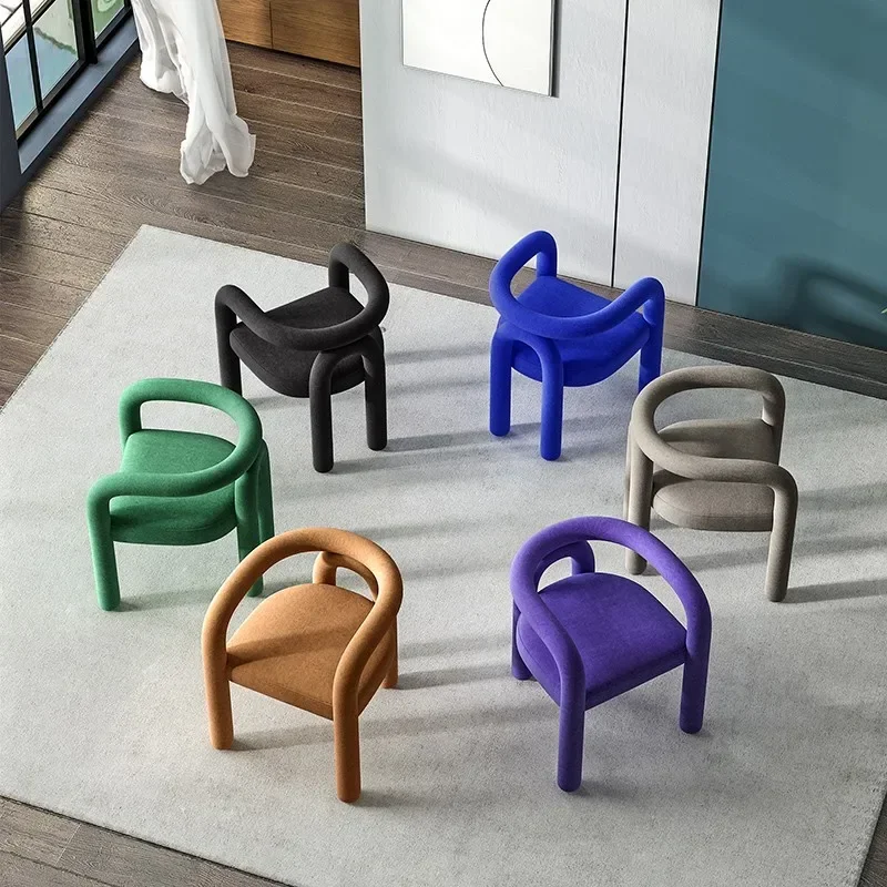 

Simple Modern Designer Nail Scrubbing Chair Ins Internet Celebrity Light Luxury Cosmetic Chair Backrest Stool Home