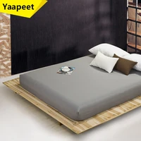 fitted sheet mattress cover solid color sanding bedding linens bed sheets with elastic band double queen size bedsheet 180x200cm