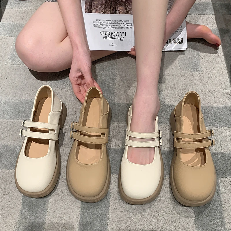 

Женские повседневные туфли с круглым носком, женская обувь на низком каблуке, универсальные модные классические туфли на низком каблуке в стиле ретро, модная обувь из искусственной кожи, 2023