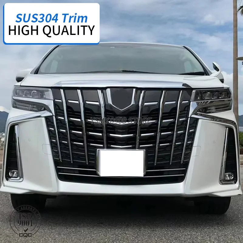 Для Toyota Alphard AH30 2018 2019 Sport Edition передняя головка из нержавеющей стали нижняя решетка
