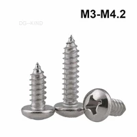 10 50 pces m3 m3 5 m4 m4 2 304 stainless steel cross phillips round pan head auto threading screws