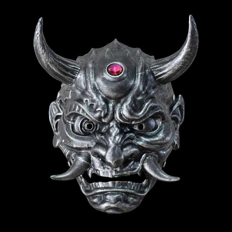 

New Type Japanese Soldier Samurai Prajna Mask Horror Oni Prajna Halloween Mask Parties Festivals Supplies Cosplay Resin Mask