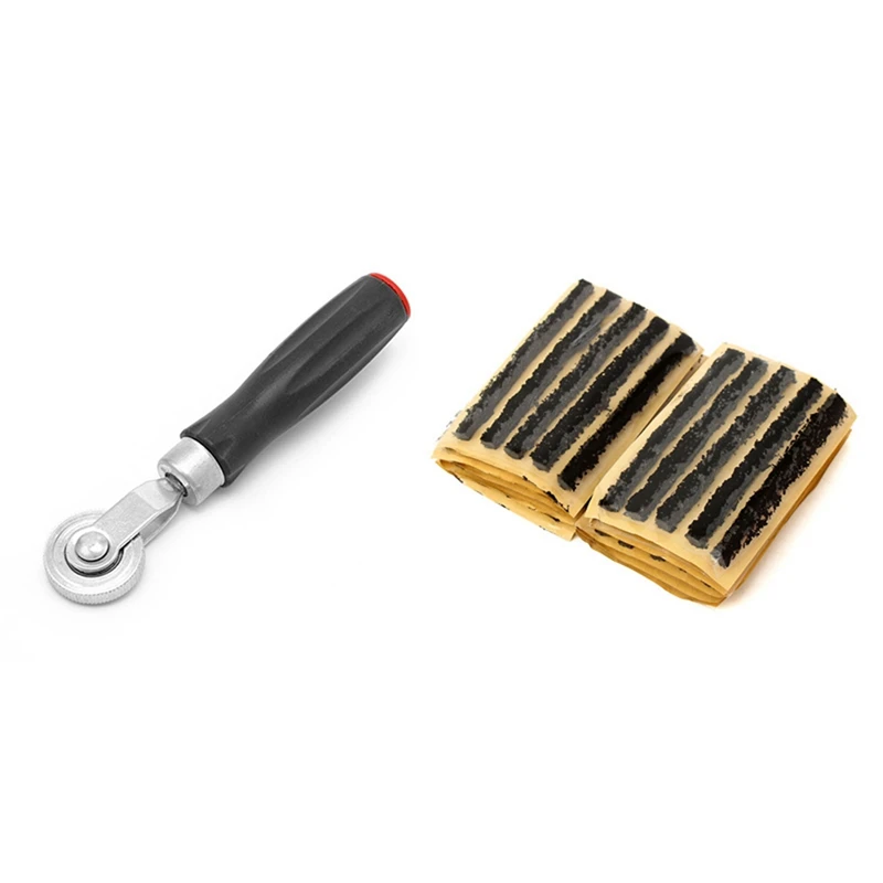 

50Pc Car Truck Bike Tire Tubeless Puncture Seal Repair Strip Plug Tyre Kit & 1x Handle Car Truck Tyre Tire Patch Stitch