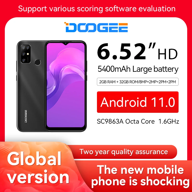 

DOOGEE X96 Cellphones 2GB RAM 32GB ROM Octa Core 13MP Quad Camera Smartphones Celular Mobile Phone Android 11 5400mAh