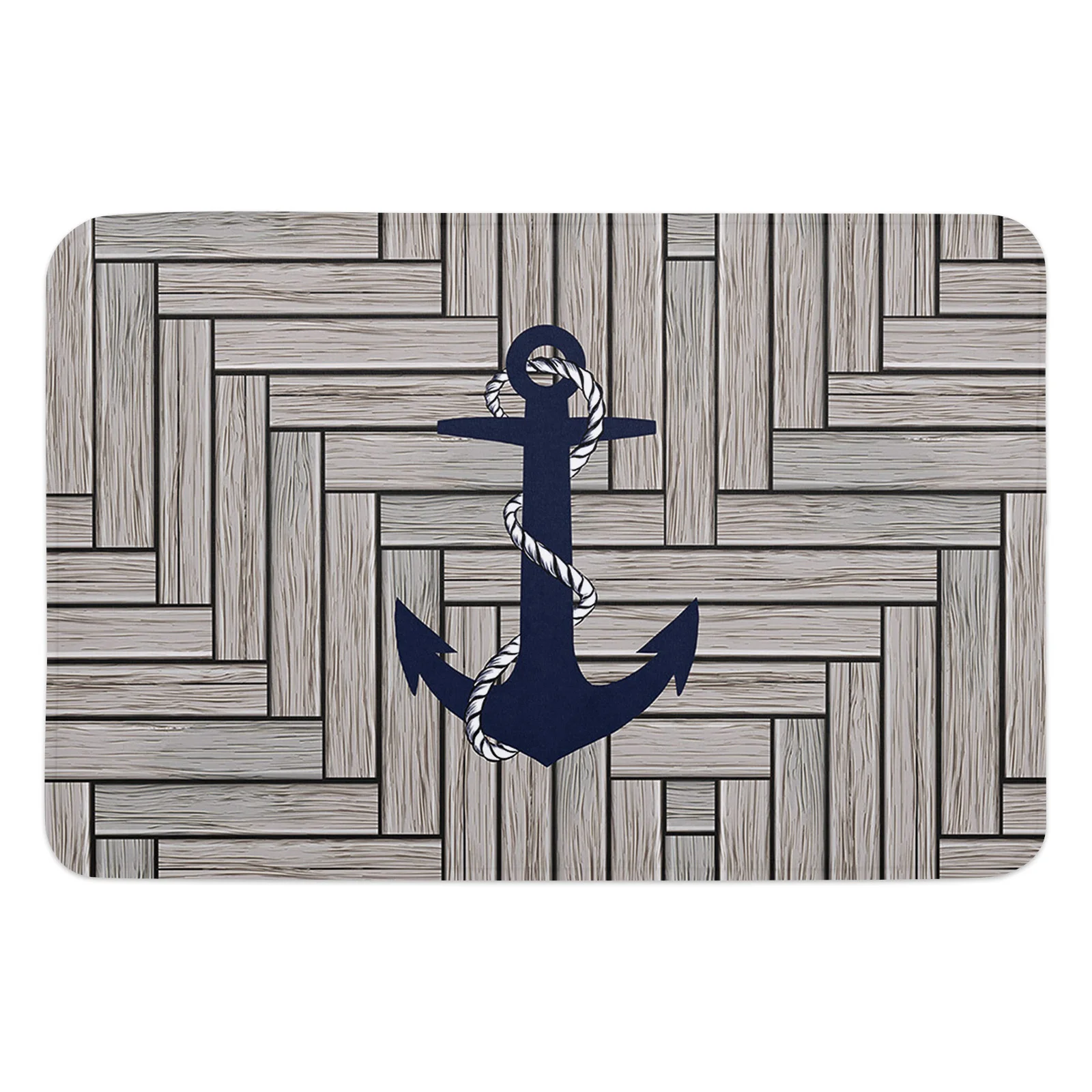 

Wood Grain Marine Anchor Printed Door Mat Rugs For Bedroom Anti-slip Entrance Printed Door Mat Carpets In Living Room