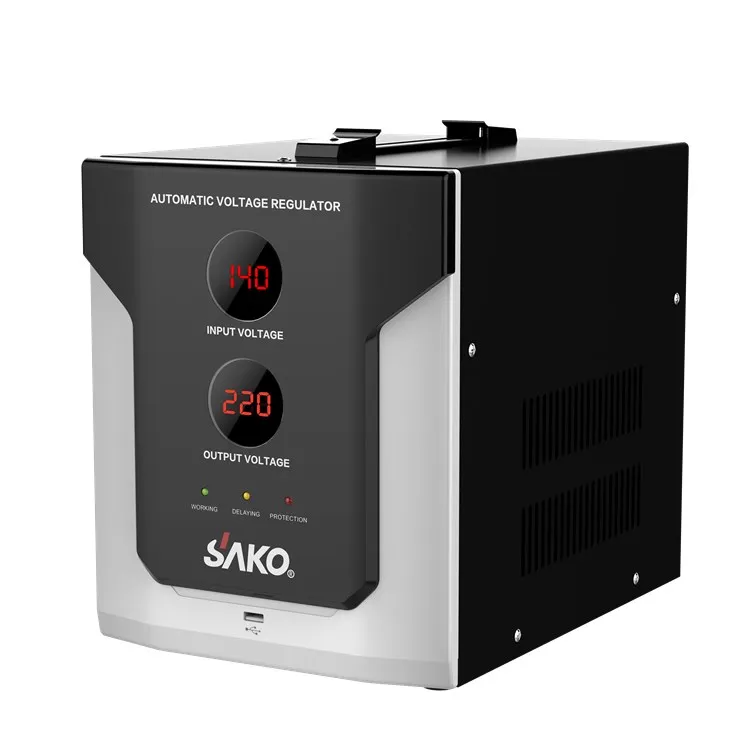 

single phase digital display power AVR ac automatic 5kva 5000va voltage stabilizer regulator for home