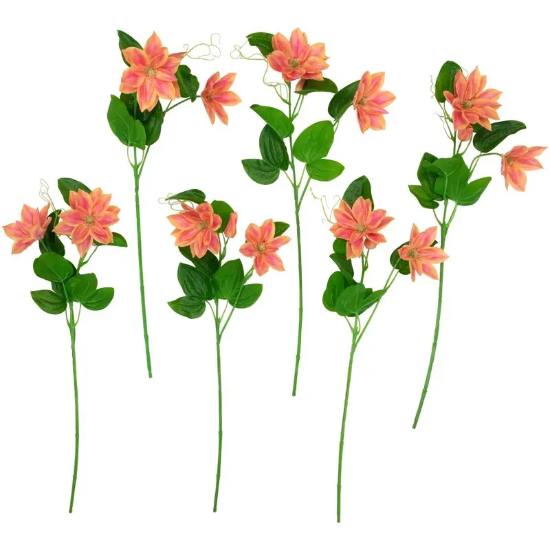 

Set of 6 Coral Real Touch Artificial Lotus Floral Sprays 25"
