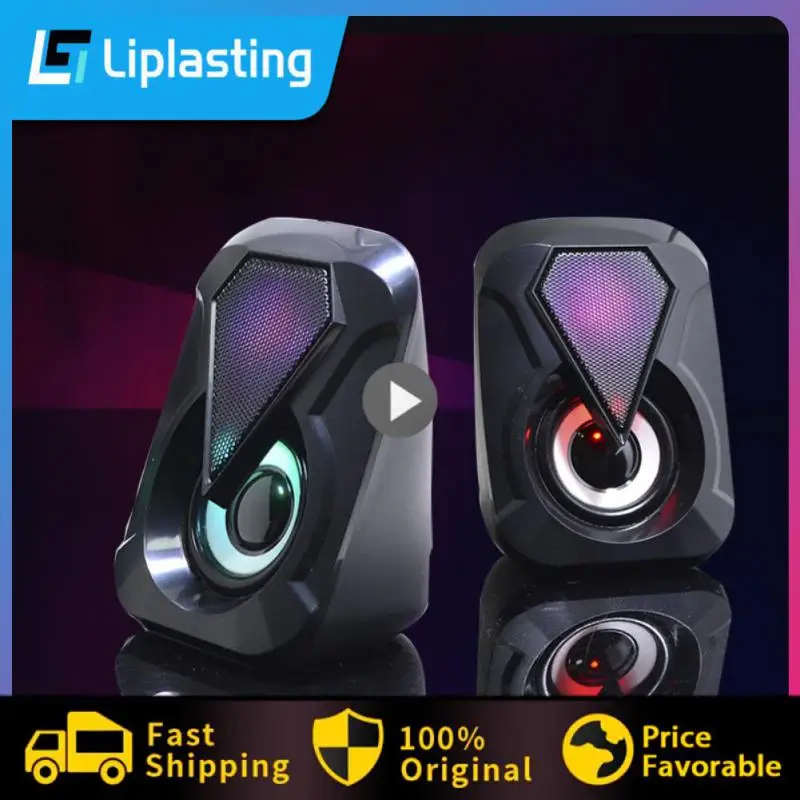 

2/3/5PCS New Colorful Led Light Usb Wired Computer Speakers High-quality Bass Desktop Speakers High Magnetic Speaker 1 Pair