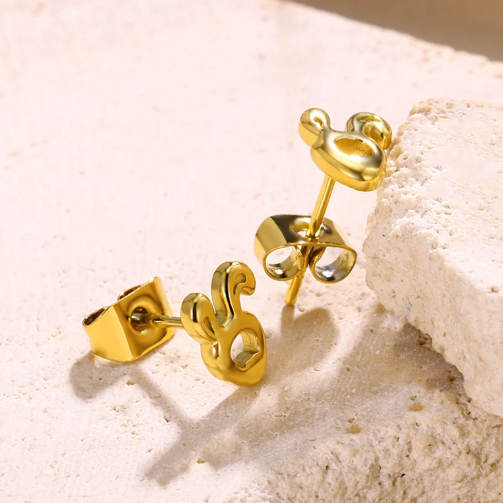 Милые серьги в виде кролика золотого цвета для женщин и девушек винтажные