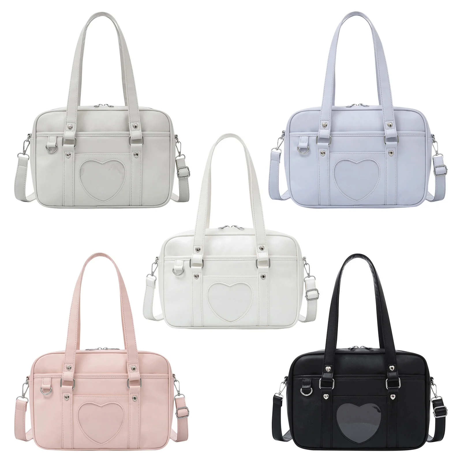 

Japanese Preppy Style JK Pink Uniform Shoulder School Bags For Women Girls Canvas Large Capacity Casual Luggage Handbags