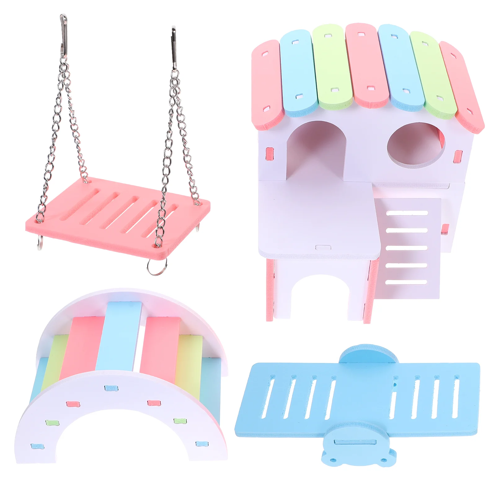 

Hamster House Lovely Shelterswingcage Hedgehog Seesaw Exercise Hideout Supplies Slide