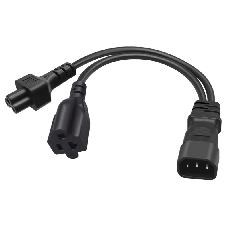 

1ft IEC320 C14 to IEC320 C5+Nema 5-20R AC-Power Extension Cable Adapter Cord Drop Shipping