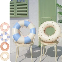 vintage striped adult kids swimming circle pool floats inflatable swimming ring rubber ring for pool party toys photo props