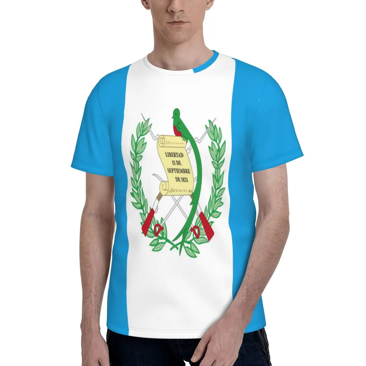 

Guatemala Flag Stripes T shirt Man T-shirt 2021 Summer Round Neck Tshirts Tee Shirts Men Streetwear T-shirts Short Sleeve