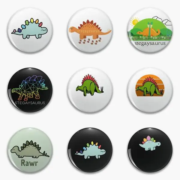 

Симпатичная красивая наклейка steaysaurus, мягкая Заколка-пуговица, персонализируемый милый креативный декор, забавная шляпа, металлический зна...