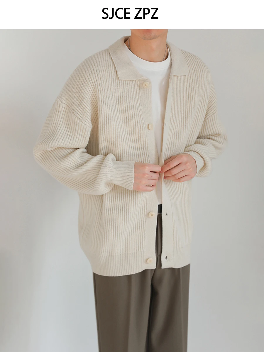 ZPZ осень-зима Корейская серия свободный воротник длинный рукав вязаный мужской