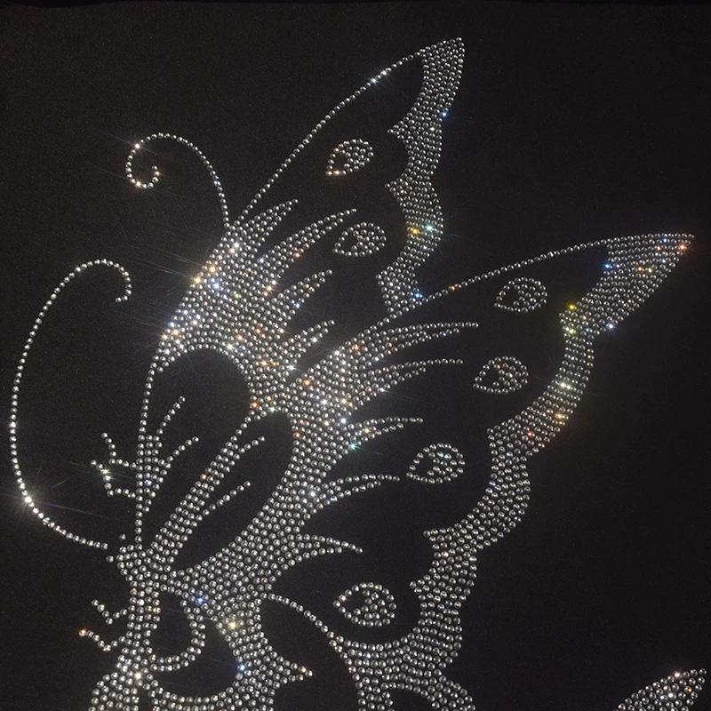 Популярная женская футболка с рисунком бабочки и стразами аксессуары для одежды