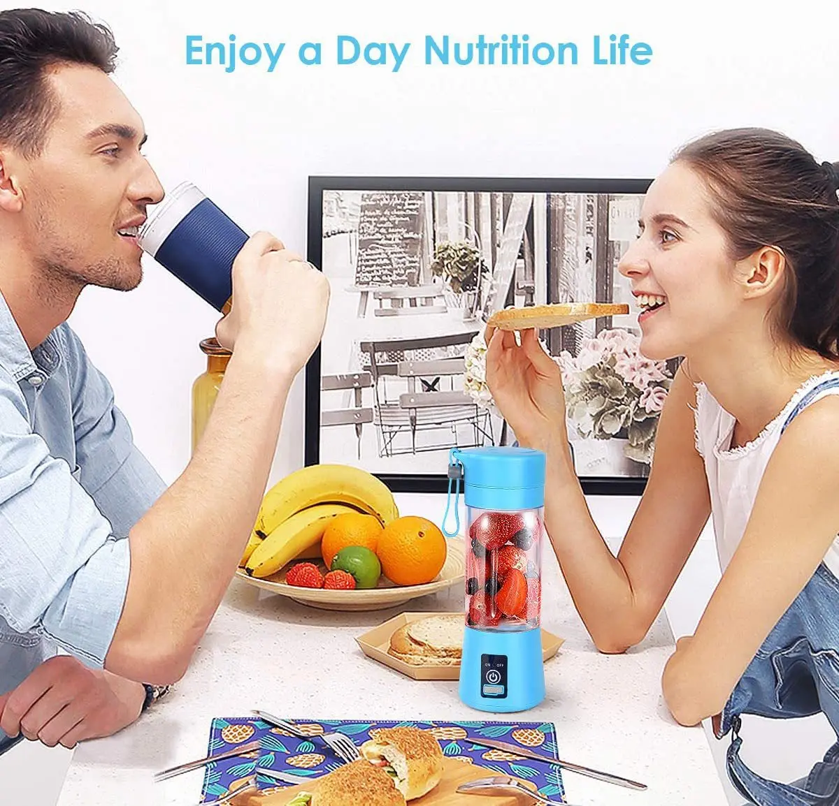 Портативная электрическая мини-соковыжималка 380 мл