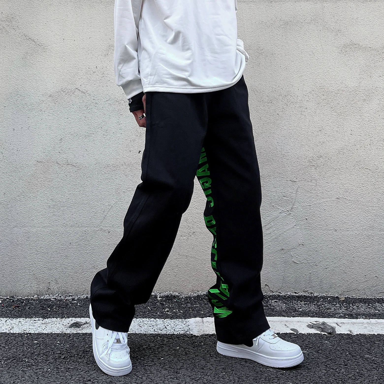 American High Street Retro Jeans Black Hip-Hop Loose Wide-Leg Pants Fried Street Ruffian Handsome Long Pants Mopping The Floor