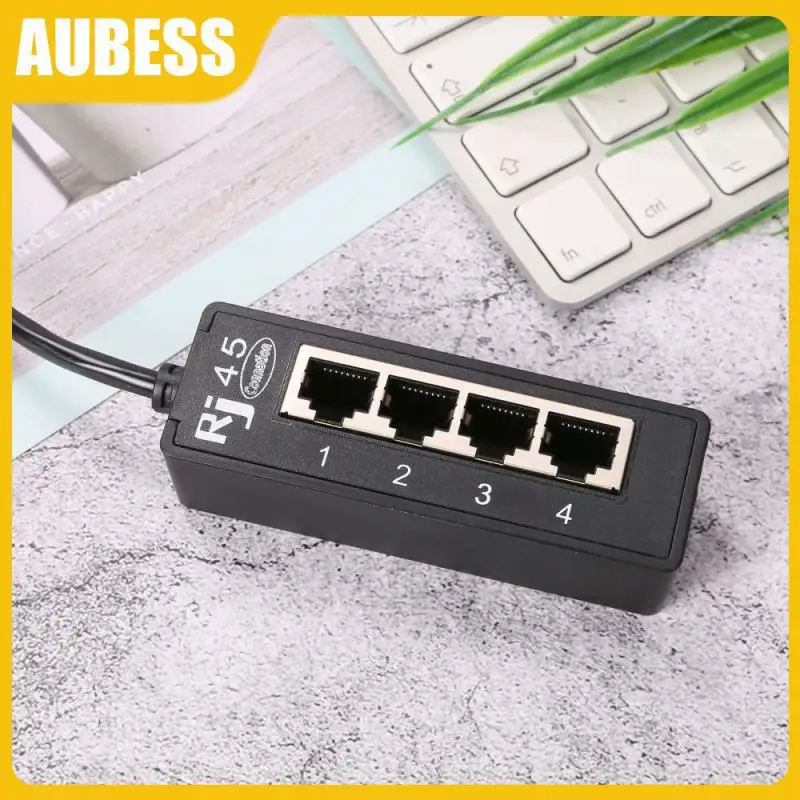 

Portable Socket Connector 4 In 1 Connector Adapter Convenient Ethernet Splitter Suitable Networking Extension Accessories Rj45