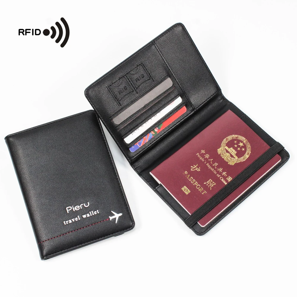 

PU RFID Passport Cover Waterproof Air Tickets Credit ID Cards Travel Wallet Passport Holder Multi Use Organizer Protector Bags