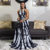md african dashiki print long dresses women v neck sexy dashiki gowns ankara outfit party wears 2022 summer sleeveless dress