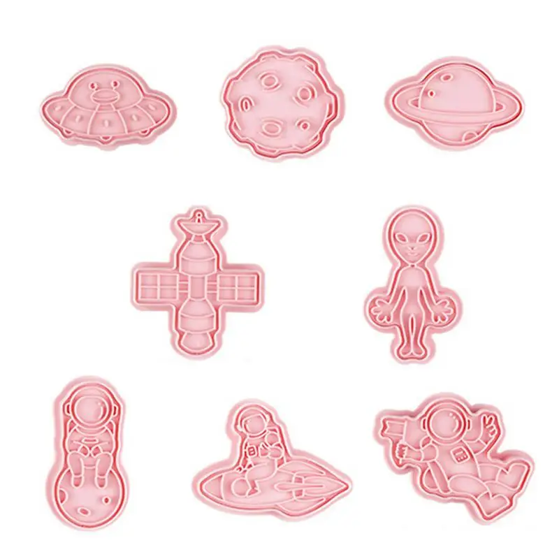 

8 шт., набор печенья в виде астронавта в космосе, форма астронавта, мультяшная форма для печенья, штамп для печенья, инструмент для печенья